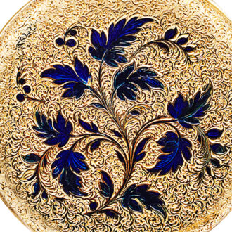 Small Swiss decorative gold and enamel pocket watch Circa 1840