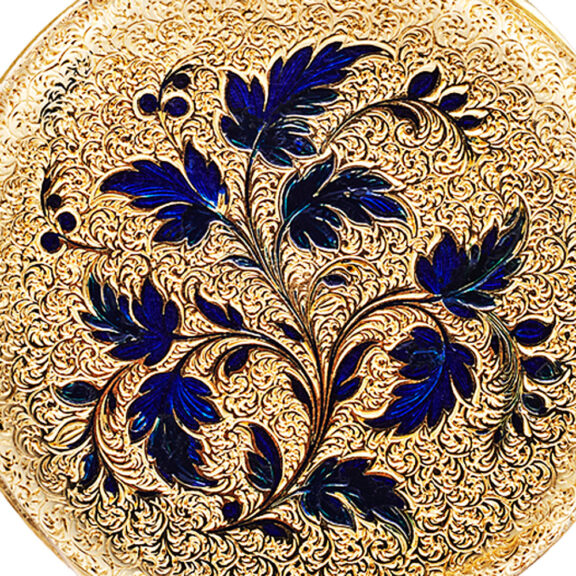 Small Swiss decorative gold and enamel pocket watch Circa 1840 Small Swiss decorative gold and enamel pocket watch Circa 1840