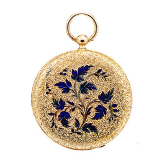 Small Swiss decorative gold and enamel pocket watch Circa 1840