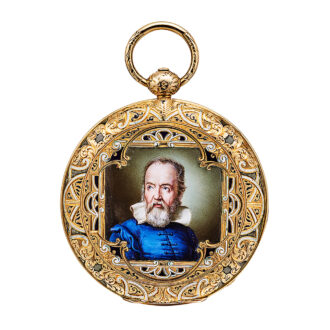 Swiss decorative cabriolet pocket watch with portrait Circa 1850