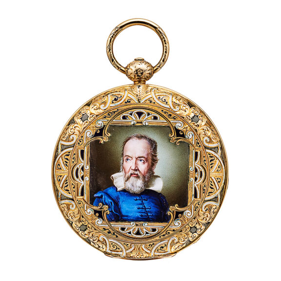 Swiss decorative cabriolet pocket watch with portrait Circa 1850 Swiss decorative cabriolet pocket watch with portrait Circa 1850