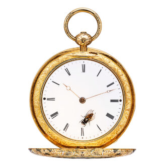 Swiss decorative cabriolet pocket watch with portrait Circa 1850