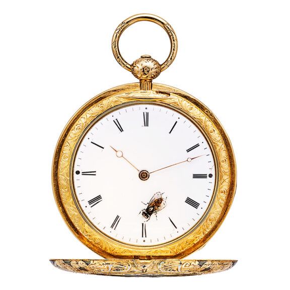 Swiss decorative cabriolet pocket watch with portrait Circa 1850 Swiss decorative cabriolet pocket watch with portrait Circa 1850