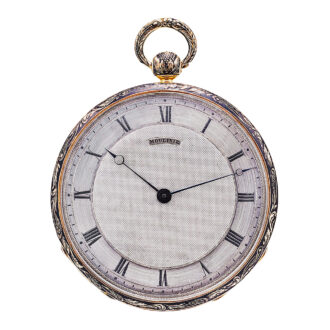 Swiss gold pocket watch with enamel cartographic décor Circa 1830