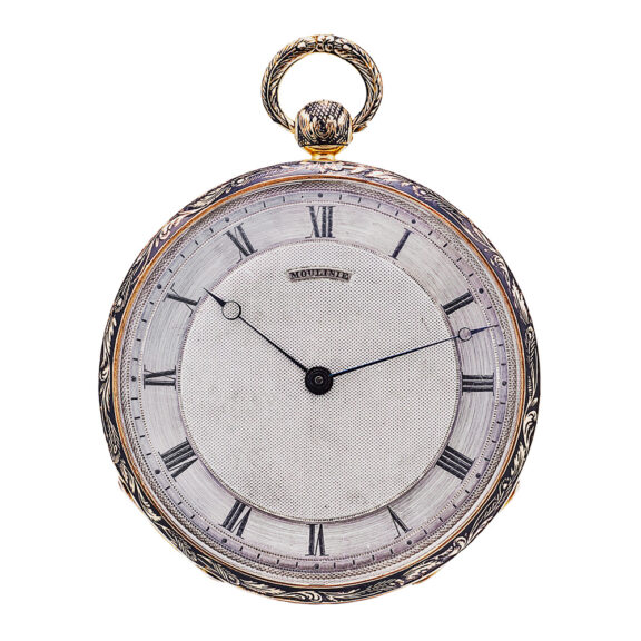 Swiss gold pocket watch with enamel cartographic décor Circa 1830 Swiss gold pocket watch with enamel cartographic décor Circa 1830
