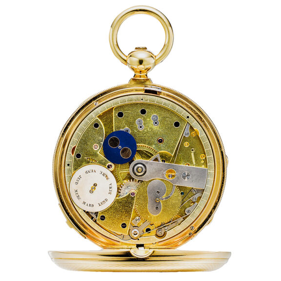 Swiss gold astronomical pocket watch with moon phases Circa 1850 Swiss gold astronomical pocket watch with moon phases Circa 1850