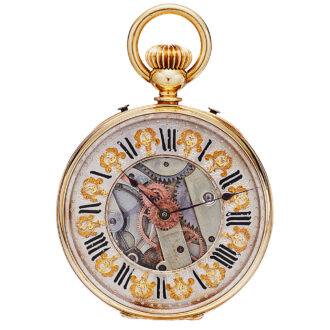 Swiss gold double-faced pocket watch with two-time zone Circa 1860