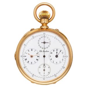 French gold complicated pocket watch with chronograph Circa 1890