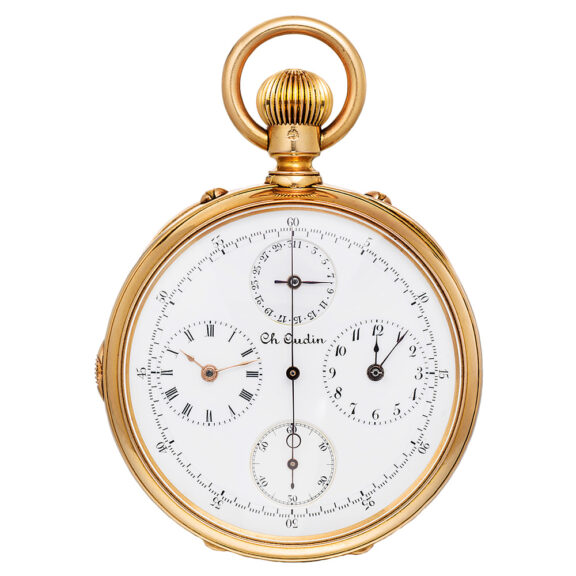 French gold complicated pocket watch with chronograph Circa 1890