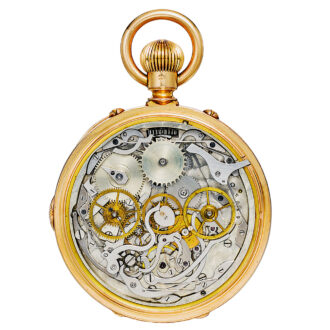 French gold complicated pocket watch with chronograph Circa 1890