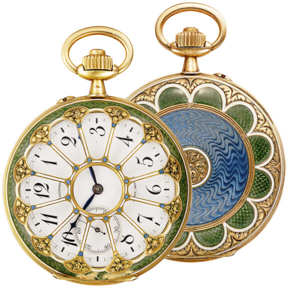 French gold and enamel Deco Style pocket watch Circa 1910 French gold and enamel Deco Style pocket watch Circa 1910