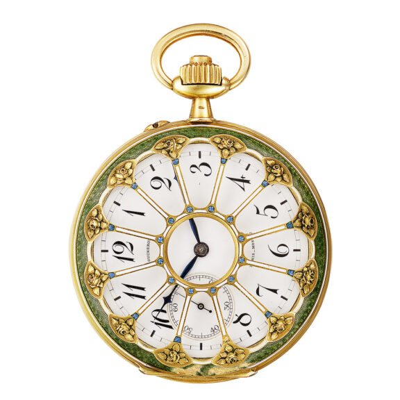 French gold and enamel Deco-Style pocket watch Circa 1910 French gold and enamel Deco-Style pocket watch Circa 1910