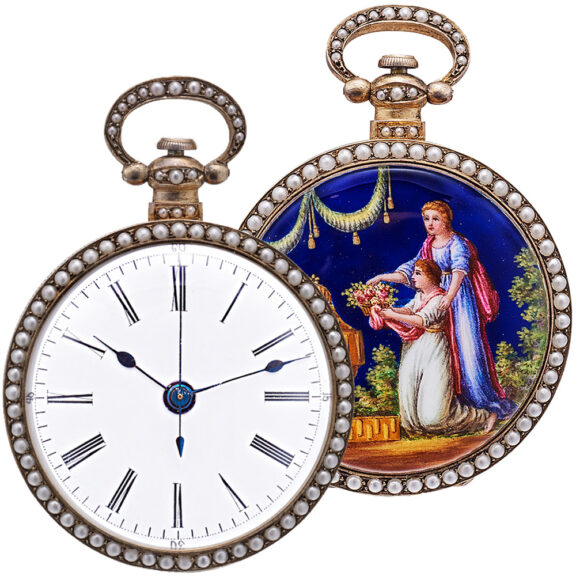 Silver-gilt enamel watch made for the Chinese market Circa 1880