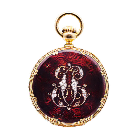 Swiss gold hunting cased watch with concealed portrait Circa 1854 Swiss gold hunting cased watch with concealed portrait Circa 1854