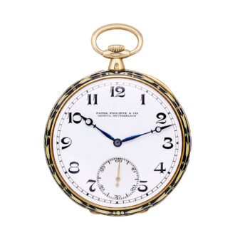 Swiss yellow gold and enamel Neoclassic dress watch Circa 1920