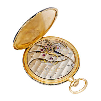 Swiss yellow gold and enamel Neoclassic dress watch Circa 1920