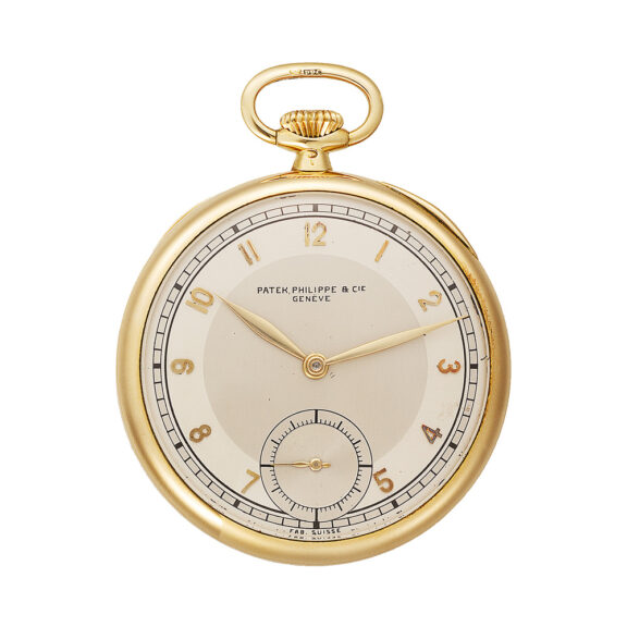 Swiss 18k gold Art Deco dress-watch with three-tone dial Circa 1924 Swiss 18k gold Art Deco dress-watch with three-tone dial Circa 1924