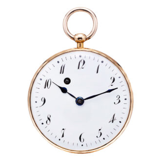 Gold and enamel watch with wandering automata Circa 1800-1810