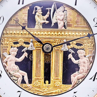Gold quarter repeating automaton pocket watch Circa 1810-1820