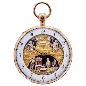 Swiss quarter repeating automaton pocket watch Circa 1810-1820