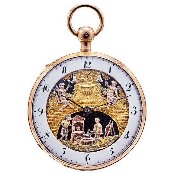 Swiss quarter repeating automaton pocket watch Circa 1810-1820