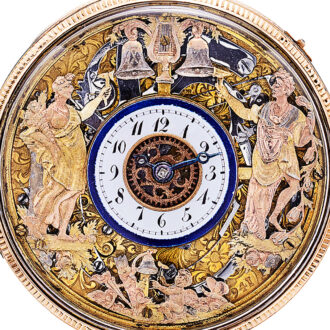 Swiss quarter repeating automaton pocket watch Circa 1800-1810
