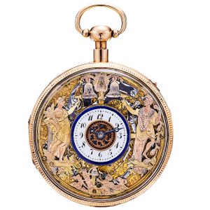 Swiss quarter repeating automaton pocket watch Circa 1800-1810