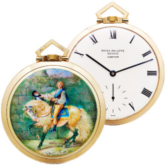 Swiss gold and enamel hunting cased lever dress watch Circa 1968