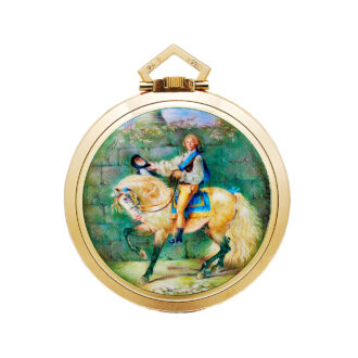 Swiss gold and enamel hunting cased lever dress watch Circa 1968