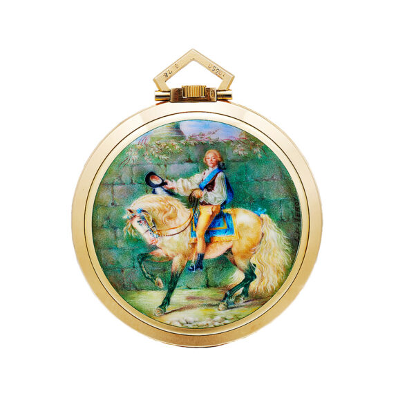 Swiss gold and enamel hunting cased lever dress watch Circa 1968 Swiss gold and enamel hunting cased lever dress watch Circa 1968