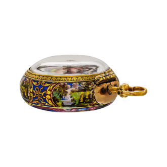 English gold and enamel double cased verge pocket watch Circa 1685