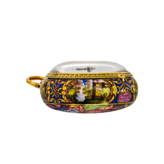 English gold and enamel double cased verge pocket watch Circa 1685