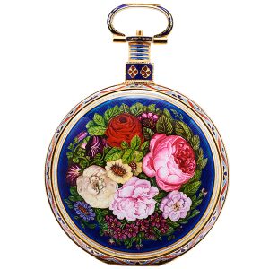 Swiss gold and enamel centre seconds dupex watch Circa 1840