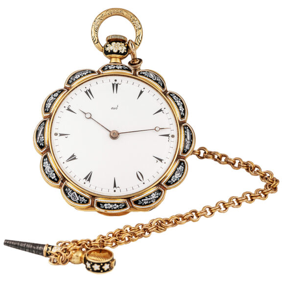 Swiss gold and enamel pocket watch for Turkish market Circa 1840 Swiss gold and enamel pocket watch for Turkish market Circa 1840