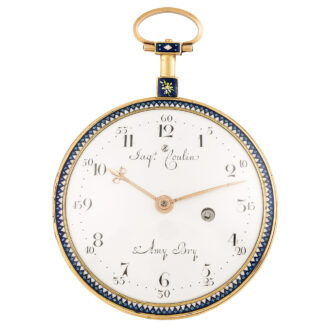 Swiss gold and enamel decorative ultra-thin pocket watch Circa 1790