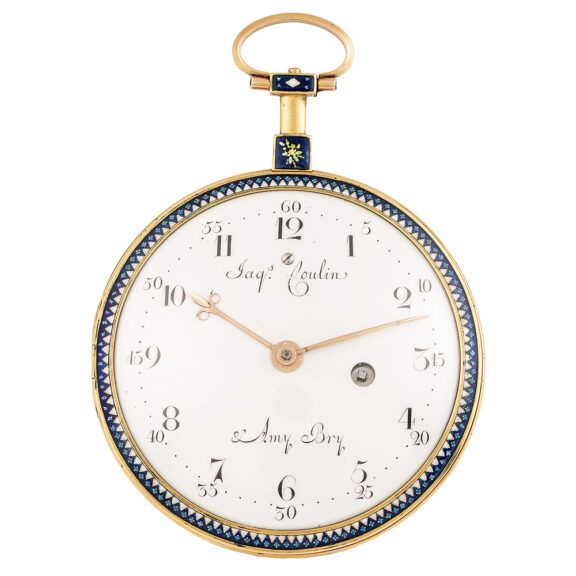 Swiss gold and enamel decorative ultra-thin pocket watch Circa 1790 Swiss gold and enamel decorative ultra-thin pocket watch Circa 1790