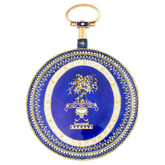 Swiss gold and enamel decorative ultra-thin pocket watch Circa 1790
