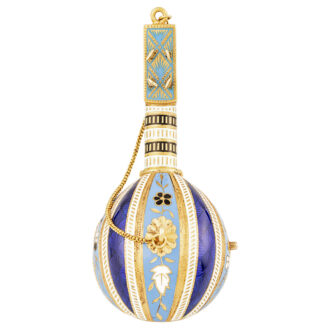 Gold and enamel mandolin form-watch Circa 1800-1810