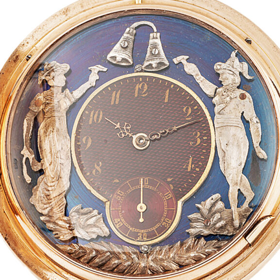 Swiss quarter repeating watch with two Jacquemarts Circa 1900 Swiss quarter repeating watch with two Jacquemarts Circa 1900