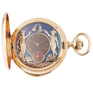 Swiss quarter repeating watch with two Jacquemarts Circa 1900