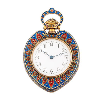 French gold Revival pendant watch with chatelaine Circa 1870