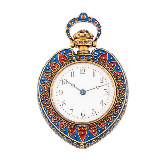 French gold Revival pendant watch with chatelaine Circa 1870 French gold Revival pendant watch with chatelaine Circa 1870