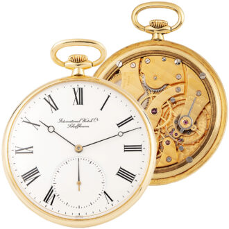 Swiss 18K gold dress watch with open-face Circa 1980