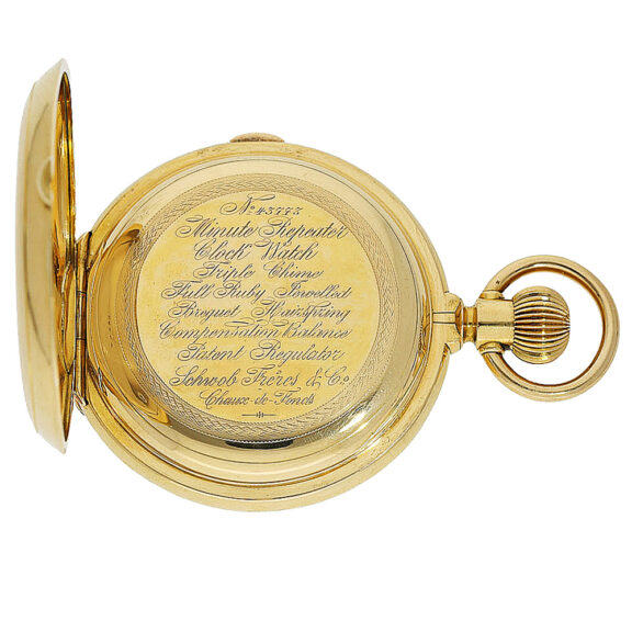Swiss gold carillon repeater with grande sonnerie Circa 1890 Swiss gold carillon repeater with grande sonnerie Circa 1890
