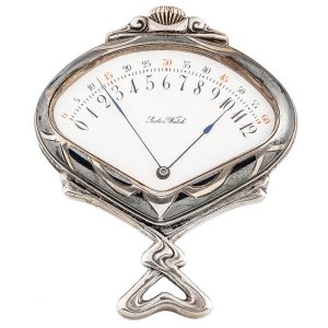 Swiss niëllo silver fan shaped Art Nouveau watch Circa 1910