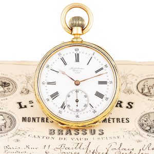 Swiss 18K yellow gold open faced lever pocket watch Circa 1872