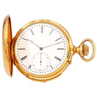 Swiss gold minute-repeating hunting cased pocket watch Circa 1890