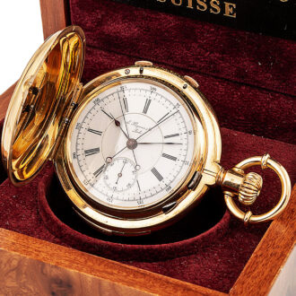 Swiss gold minute repeating split seconds chronograph Circa 1890