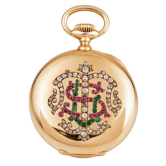 Unique Swiss gold pocket watch with 24-hour indicator Circa 1900 Unique Swiss gold pocket watch with 24-hour indicator Circa 1900