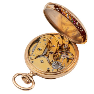 Unique Swiss gold pocket watch with 24-hour indicator Circa 1900
